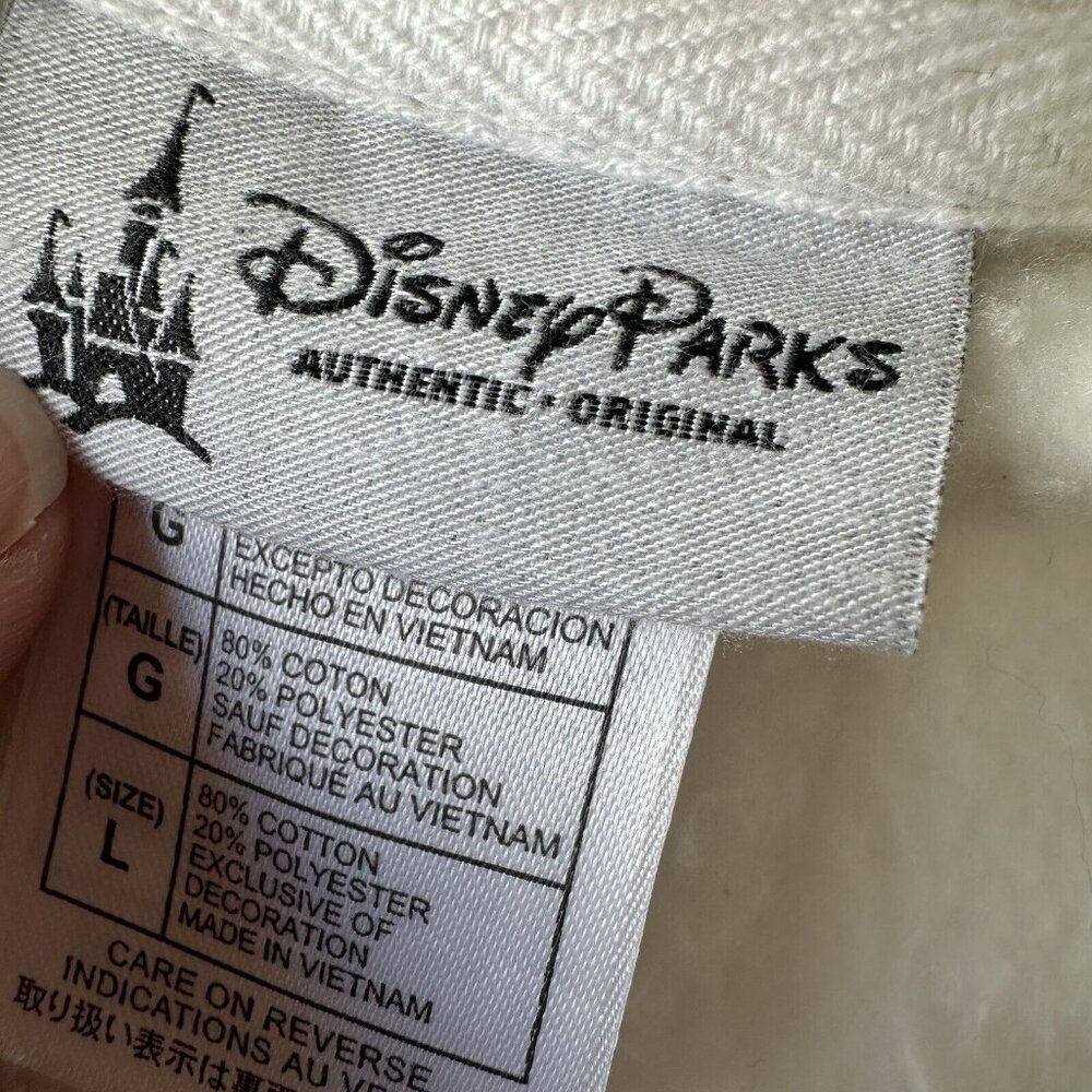 Disney Parks Disneyland‎ Resorts Hoodie Womens Large White Pullover Sweatshirt - Picture 4 of 7